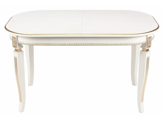 Деревянный стол Romeo 130(170)х85х75 молочный / патина золото в Набережных Челнах