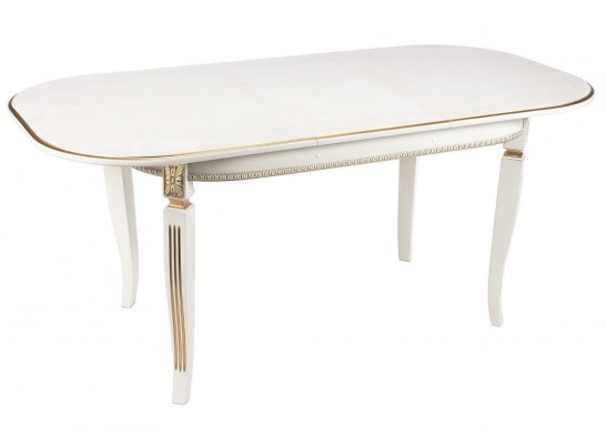 Деревянный стол Romeo 130(170)х85х75 молочный / патина золото в Набережных Челнах