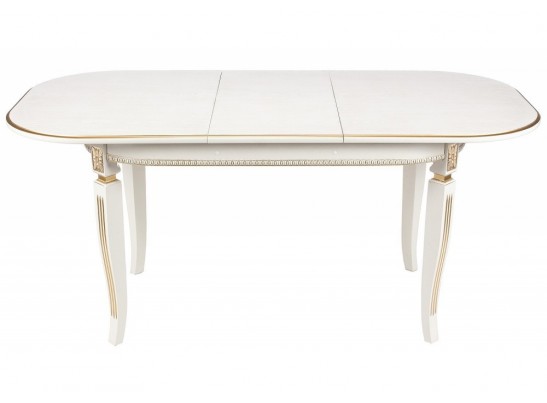 Деревянный стол Romeo 130(170)х85х75 молочный / патина золото в Набережных Челнах