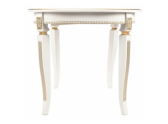 Деревянный стол Romeo 130(170)х85х75 молочный / патина золото в Набережных Челнах