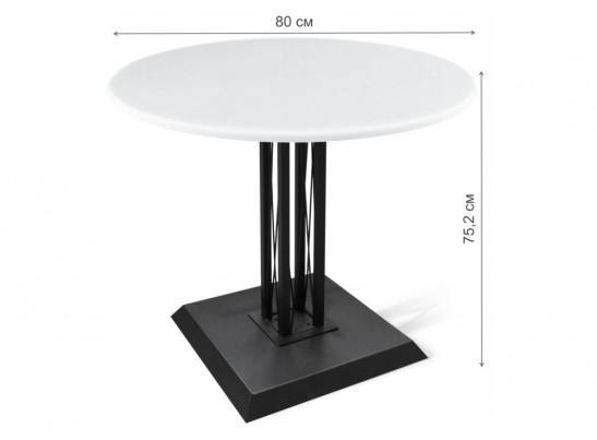 Деревянный стол SHT-TU6-BS2/80 МДФ белый / черный муар / белый шагрень в Набережных Челнах