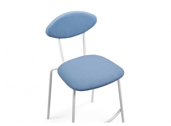 Полубарный стул Коумо катания дасти блю / белый матовый в Набережных Челнах