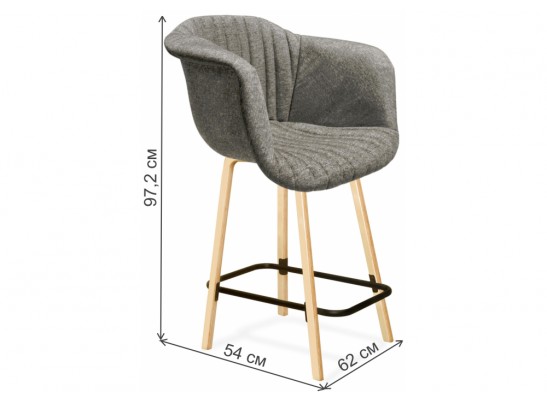 Полубарный стул SHT-ST31-С1/S94-1 пепельный / прозрачный лак / черный муар в Набережных Челнах