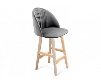 Полубарный стул SHT-ST35-1/S65-1 угольно-серый / прозрачный лак