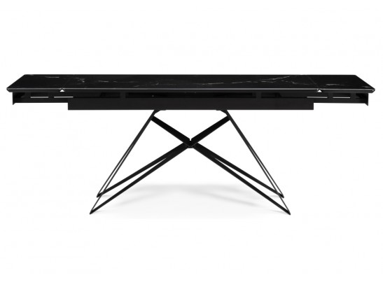 Стеклянный стол Блэкберн 140(200)х80х75 черный мрамор / черный в Набережных Челнах