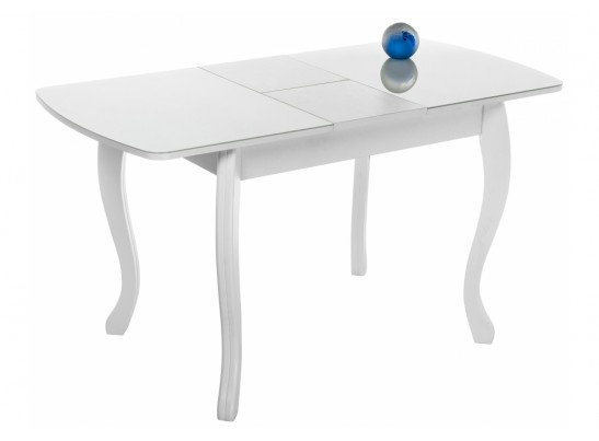 Стеклянный стол Бриллиант 110(140)х68х76 белый в Набережных Челнах