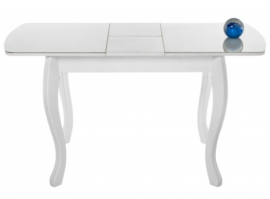 Стеклянный стол Бриллиант 110(140)х68х76 белый в Набережных Челнах