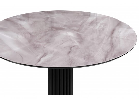 Стеклянный стол Кэмерон 110х110х75 серый / черный в Набережных Челнах