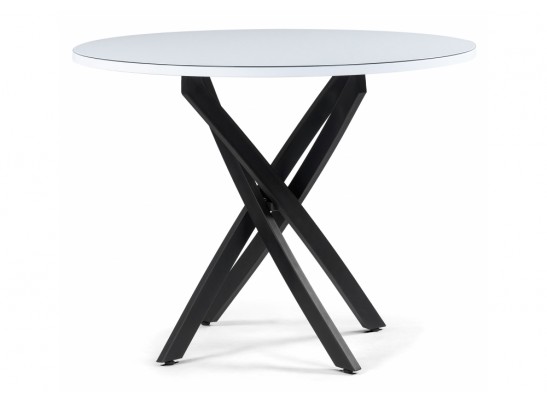 Стеклянный стол Лауриц белый / черный каркас в Набережных Челнах