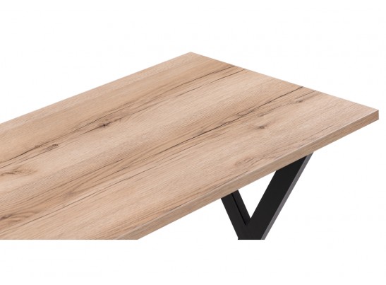 Стол Алеста Лофт 120х60х77 25 мм дуб делано светлый / черный матовый в Набережных Челнах