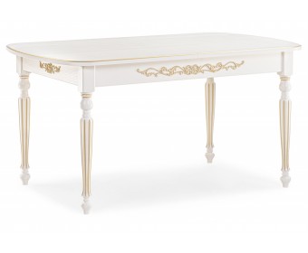 Стол Бевье молочный / золото