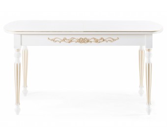 Стол Бевье молочный / золото