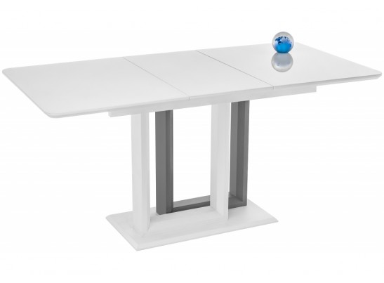 Стол на тумбе Санса 120(160)х80х76 белая шагрень / белый в Набережных Челнах