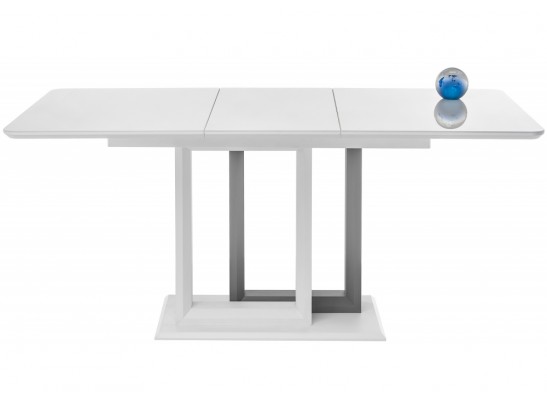 Стол на тумбе Санса 120(160)х80х76 белая шагрень / белый в Набережных Челнах