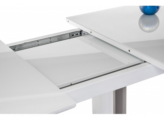 Стол на тумбе Санса 120(160)х80х76 белая шагрень / белый в Набережных Челнах