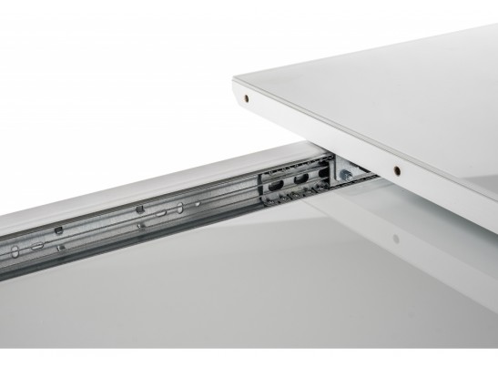 Стол на тумбе Санса 120(160)х80х76 белая шагрень / белый в Набережных Челнах