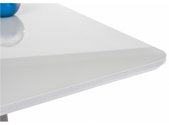 Стол на тумбе Санса 120(160)х80х76 белая шагрень / белый в Набережных Челнах