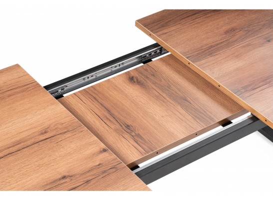 Стол раскладной Лота Лофт 140 25 мм дуб делано темный / черный матовый в Набережных Челнах