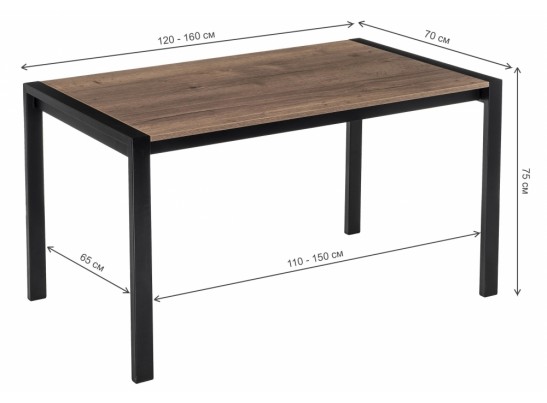 Стол Центавр дуб велингтон / черный матовый в Набережных Челнах