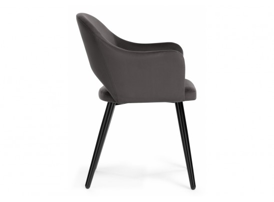 Стул на металлокаркасе Апри микровелюр графитовый / черный глянец в Набережных Челнах