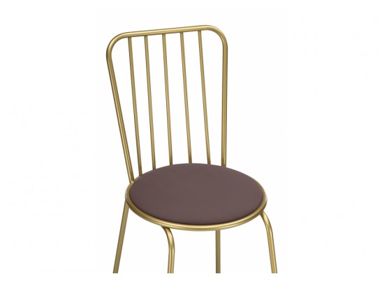 Стул на металлокаркасе Авалон какао велюр / золото в Набережных Челнах