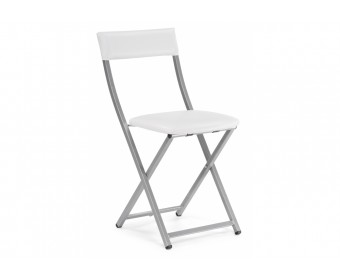 Стул на металлокаркасе Elevis белый полимер / светлый мусс