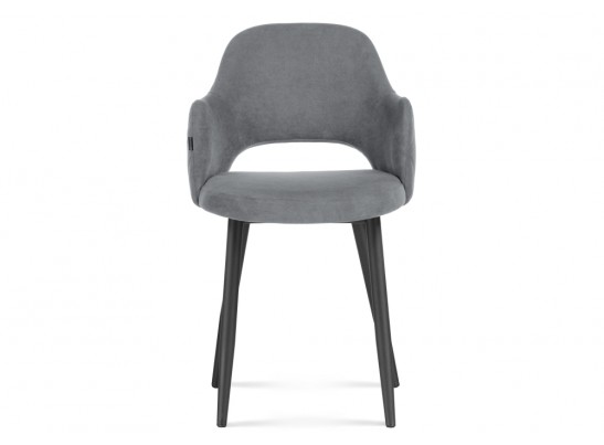 Стул на металлокаркасе Гутрид прошивка ромбы сзади серый / черный каркас без складок в Набережных Челнах