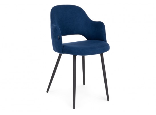 Стул на металлокаркасе Гутрид прошивка ромбы сзади темно-синий / черный каркас в Набережных Челнах