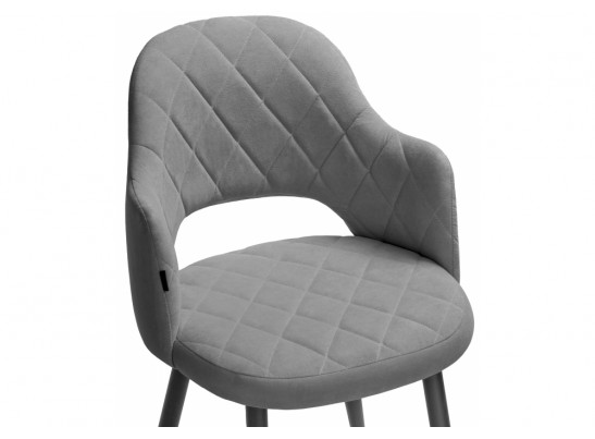 Стул на металлокаркасе Гутрид ромбы спереди серый / черный каркас в Набережных Челнах