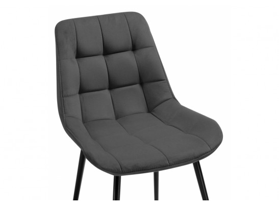 Стул на металлокаркасе Келми микровелюр серый / черный глянец в Набережных Челнах