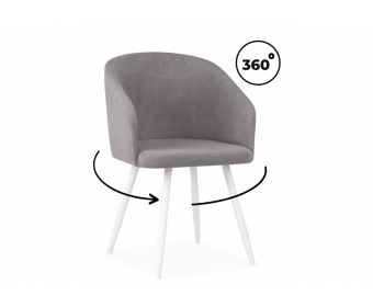 Стул на металлокаркасе Монер 360 темно-серый (glory 20) / белый