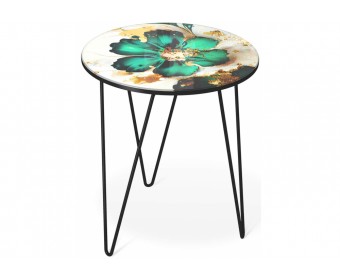 Журнальный стол Sheffilton SHT-CT27 малахитово зеленый / черный муар