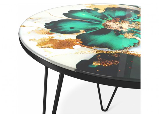 Журнальный стол Sheffilton SHT-CT27 малахитово зеленый / черный муар в Набережных Челнах