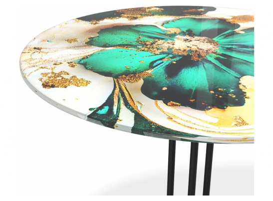 Журнальный столик SHT-CT55/H43 малахитово зеленый / черный муар в Набережных Челнах