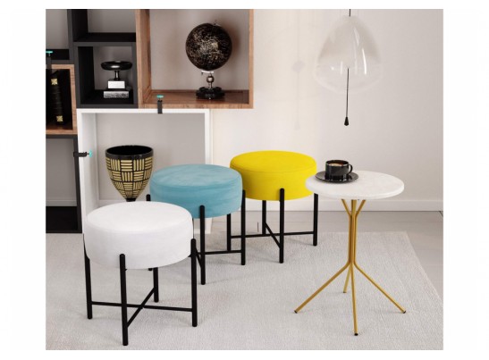 Журнальный столик SHT-CT12-1 бетон хафит / золото в Набережных Челнах