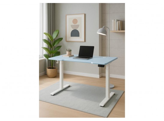 Компьютерный стол Маркос 140х80 голубой / белый в Набережных Челнах