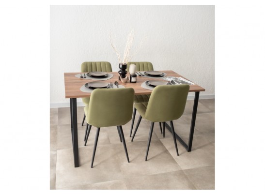 Деревянный стол Лиман 140 х 80 дуб крафт табачный / черный матовый в Набережных Челнах