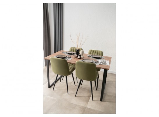 Деревянный стол Лиман 140 х 80 дуб крафт табачный / черный матовый в Набережных Челнах