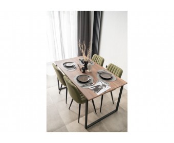 Деревянный стол Лиман 140 х 80 дуб крафт табачный / черный матовый