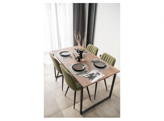 Деревянный стол Лиман 140 х 80 дуб крафт табачный / черный матовый в Набережных Челнах