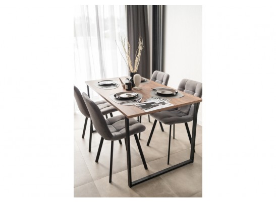 Деревянный стол Лиман 140 х 80 дуб крафт табачный / черный матовый в Набережных Челнах