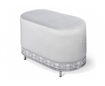 Банкетка Sheffilton SHT-B21-1 серое облако/хром лак