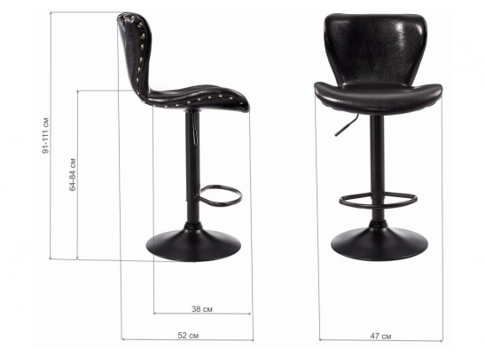 Барный стул Over черный в Набережных Челнах