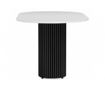 Деревянный стол Барон О 160 х 90 белая пленка шагрень / черный