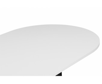 Деревянный стол Барон О 160 х 90 белая пленка шагрень / черный