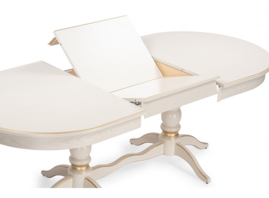 Деревянный стол Дейвер 160(220)х100 слоновая кость / золото в Набережных Челнах