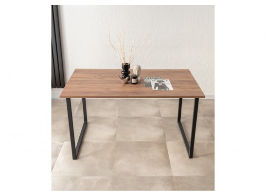 Деревянный стол Лиман 140 х 80 дуб крафт табачный / черный матовый в Набережных Челнах