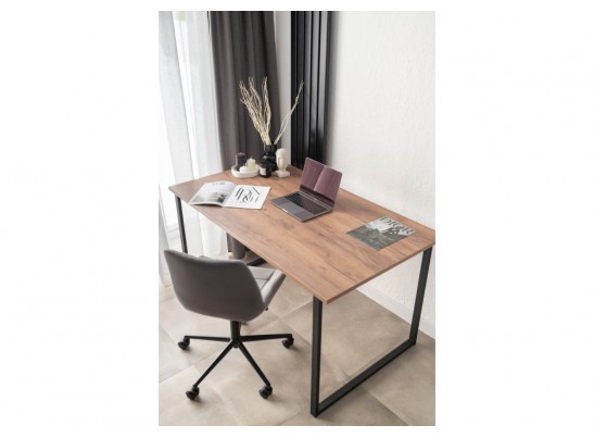 Деревянный стол Лиман 140 х 80 дуб крафт табачный / черный матовый в Набережных Челнах