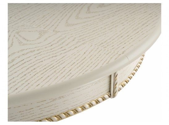 Деревянный стол Павия 100(130)х100х79 слоновая кость с золотой патиной в Набережных Челнах