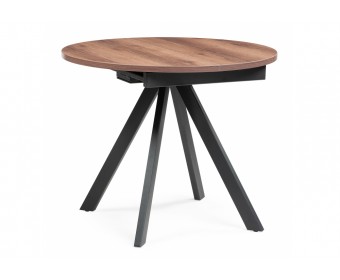 Деревянный стол Трейси 90(120)х90х75 дуб делано темный / черный